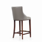 Manhattan Comfort Shubert Modern Wood Upholstered Barstool in Dark Taupe - Set of 2
