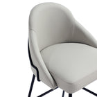 Manhattan Comfort Gracie Modern Metal Upholstered Barstool in Stone Gray and Black - Set of 2