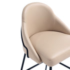Manhattan Comfort Gracie Modern Metal Upholstered Barstool in Tan and Black - Set of 2