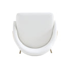 Manhattan Comfort Gracie Modern Metal Upholstered Barstool in White and Gold - Set of 2