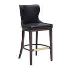 Manhattan Comfort Blair Modern Wood Upholstered Barstool in Black - Set of 2