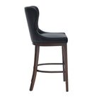 Manhattan Comfort Blair Modern Wood Upholstered Barstool in Black - Set of 2
