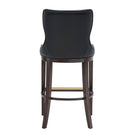 Manhattan Comfort Blair Modern Wood Upholstered Barstool in Black - Set of 2