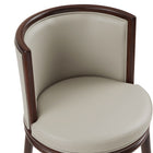 Manhattan Comfort Evalyn Modern Wood Upholstered Barstool in Stone - Set of 2