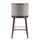 Manhattan Comfort Evalyn Modern Wood Upholstered Barstool in Taupe - Set of 2