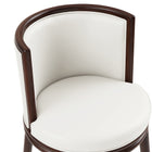 Manhattan Comfort Evalyn Modern Wood Upholstered Barstool in White - Set of 2