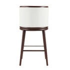Manhattan Comfort Evalyn Modern Wood Upholstered Barstool in White - Set of 2