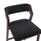 Manhattan Comfort Patricia Modern Wood Upholstered Barstool in Black - Set of 2