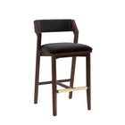 Manhattan Comfort Patricia Modern Wood Upholstered Barstool in Black - Set of 2