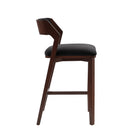 Manhattan Comfort Patricia Modern Wood Upholstered Barstool in Black - Set of 2