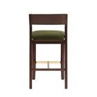 Manhattan Comfort Patricia Modern Wood Upholstered Barstool in Turtle Green - Set of 2