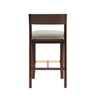 Manhattan Comfort Patricia Modern Wood Upholstered Barstool in Linen - Set of 2