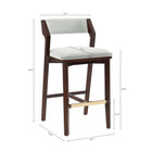Manhattan Comfort Patricia Modern Wood Upholstered Barstool in White Glacier - Set of 2