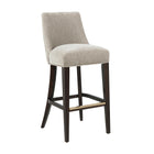 Manhattan Comfort Beever Modern Chenille Wood Upholstered Barstool in Taupe - Set of 2