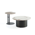 Manhattan Comfort Alondra Modern Glam 2-Piece Coffee Table & End Table Set in Black