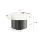 Manhattan Comfort Alondra Modern Glam 2-Piece Coffee Table & End Table Set in Black