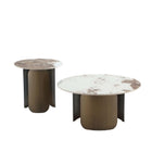 Manhattan Comfort Monica Modern Glam 2-Piece Coffee Table & End Table Set in Bronze