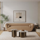 Manhattan Comfort Monica Modern Glam 2-Piece Coffee Table & End Table Set in Bronze