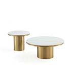 Manhattan Comfort Glenn Modern Glam 2-Piece Coffee Table & End Table Set in Gold
