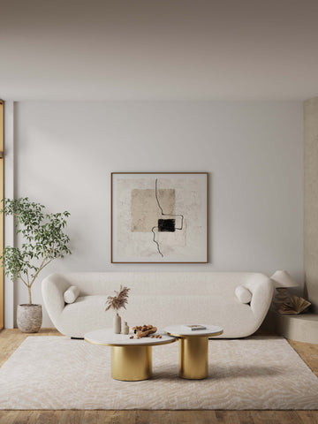 Manhattan Comfort Glenn Modern Glam 2-Piece Coffee Table & End Table Set in Gold