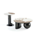 Manhattan Comfort Laurel Modern Glam 2-Piece Coffee Table & End Table Set in Black