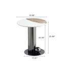 Manhattan Comfort Laurel Modern Glam 2-Piece Coffee Table & End Table Set in Black