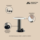 Manhattan Comfort Laurel Modern Glam 2-Piece Coffee Table & End Table Set in Black
