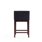 Manhattan Comfort Kingsley Mid-Century Modern Wood Upholstered Counter Stool in Black - Set of 2
