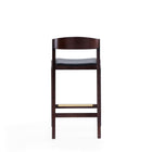 Manhattan Comfort Klismos Mid-Century Modern Wood Upholstered Counter Stool in Black - Set of 2