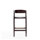 Manhattan Comfort Klismos Mid-Century Modern Wood Upholstered Counter Stool in Ivory - Set of 2