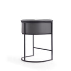 Manhattan Comfort Cosmopolitan Mid-Century Modern Metal Upholstered Counter Stool in Gray - Set of 2