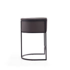 Manhattan Comfort Cosmopolitan Mid-Century Modern Metal Upholstered Counter Stool in Graphite - Set of 2
