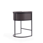 Manhattan Comfort Cosmopolitan Mid-Century Modern Metal Upholstered Counter Stool in Graphite - Set of 2