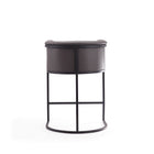 Manhattan Comfort Cosmopolitan Mid-Century Modern Metal Upholstered Counter Stool in Graphite - Set of 2