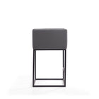 Manhattan Comfort Embassy Mid-Century Modern Metal Upholstered Counter Stool in Gray - Set of 2