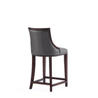 Manhattan Comfort Fifth Avenue Traditional Wood Upholstered Counter Stool in Graphite - Set of 2