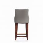 Manhattan Comfort Shubert Modern Wood Upholstered Counter Stool in Dark Taupe - Set of 2