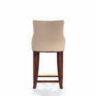 Manhattan Comfort Shubert Modern Wood Upholstered Counter Stool in Tan - Set of 2