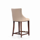 Manhattan Comfort Shubert Modern Wood Upholstered Counter Stool in Tan - Set of 2
