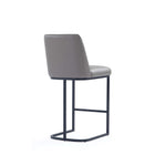 Manhattan Comfort Serena Modern Metal Upholstered Counter Stool in Taupe - Set of 2
