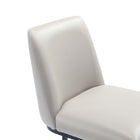 Manhattan Comfort Serena Modern Metal Upholstered Counter Stool in Light Gray - Set of 2