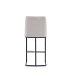 Manhattan Comfort Serena Modern Metal Upholstered Counter Stool in Light Gray - Set of 2