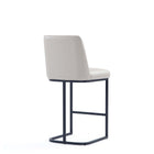 Manhattan Comfort Serena Modern Metal Upholstered Counter Stool in Light Gray - Set of 2