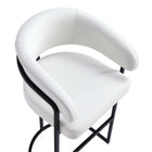 Manhattan Comfort Augusta Modern Metal Upholstered Counter Stool in White - Set of 2