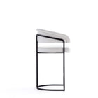 Manhattan Comfort Augusta Modern Metal Upholstered Counter Stool in White - Set of 2