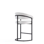 Manhattan Comfort Augusta Modern Metal Upholstered Counter Stool in White - Set of 2