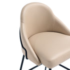 Manhattan Comfort Gracie Modern Metal Upholstered Counter Stool in Tan and Black - Set of 2
