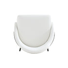 Manhattan Comfort Gracie Modern Metal Upholstered Counter Stool in White and Black - Set of 2
