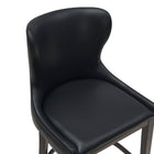 Manhattan Comfort Blair Modern Wood Upholstered Counter Stool in Black - Set of 2