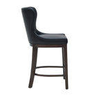 Manhattan Comfort Blair Modern Wood Upholstered Counter Stool in Black - Set of 2